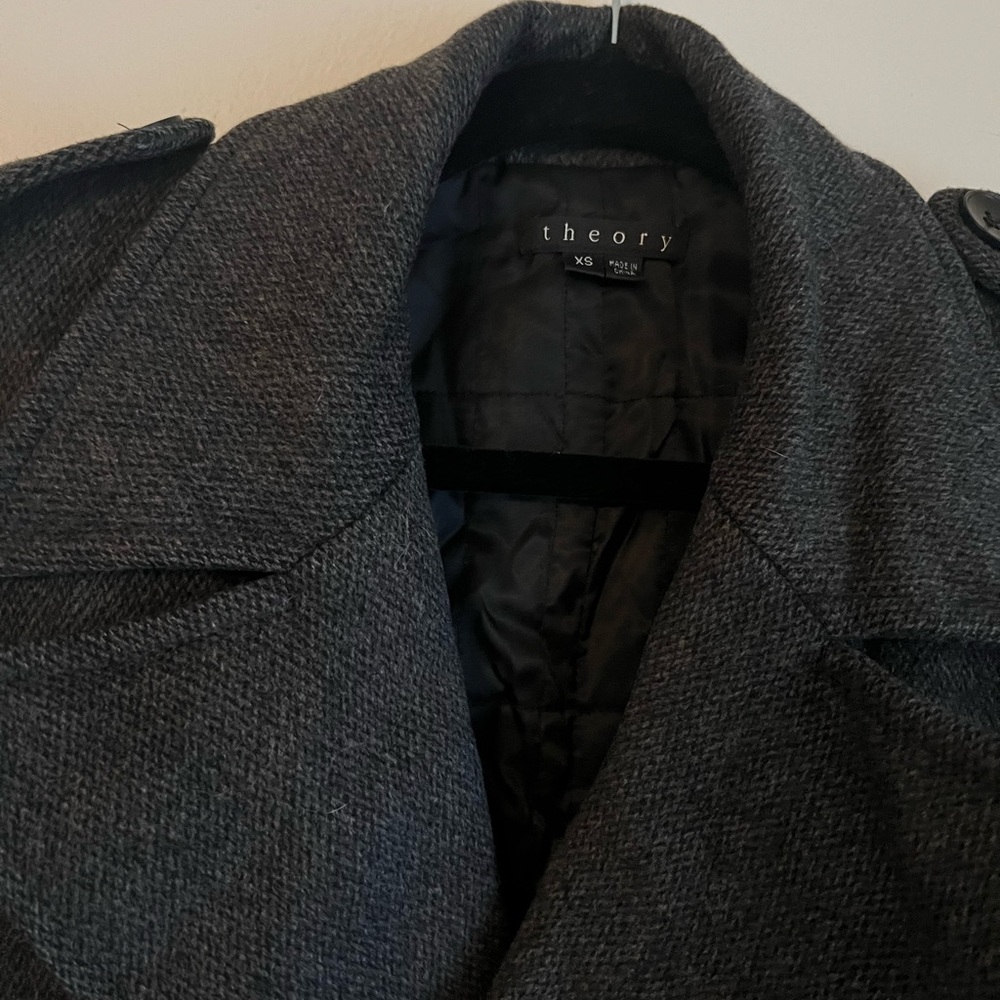 Theory Charcoal Wool Coat - Picture 3 of 4